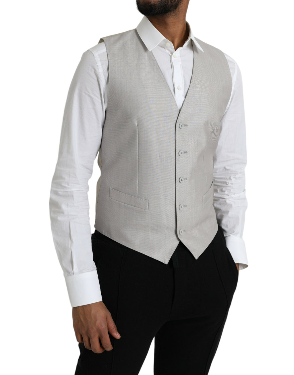Gilet de costume Dolce & Gabbana en laine gris clair