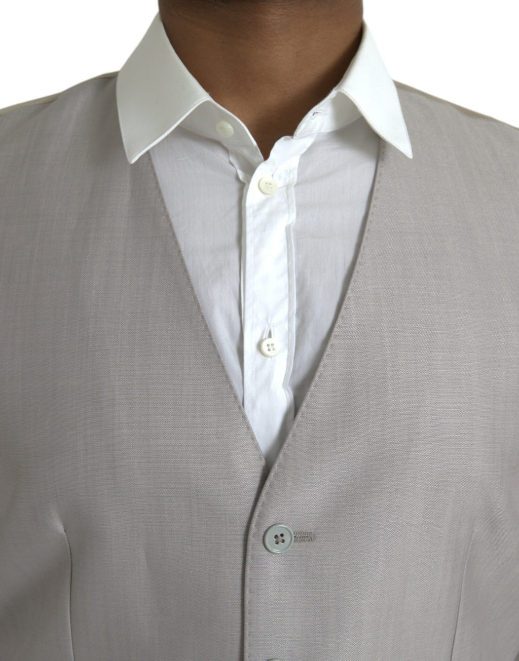 Gilet de costume Dolce & Gabbana en laine gris clair