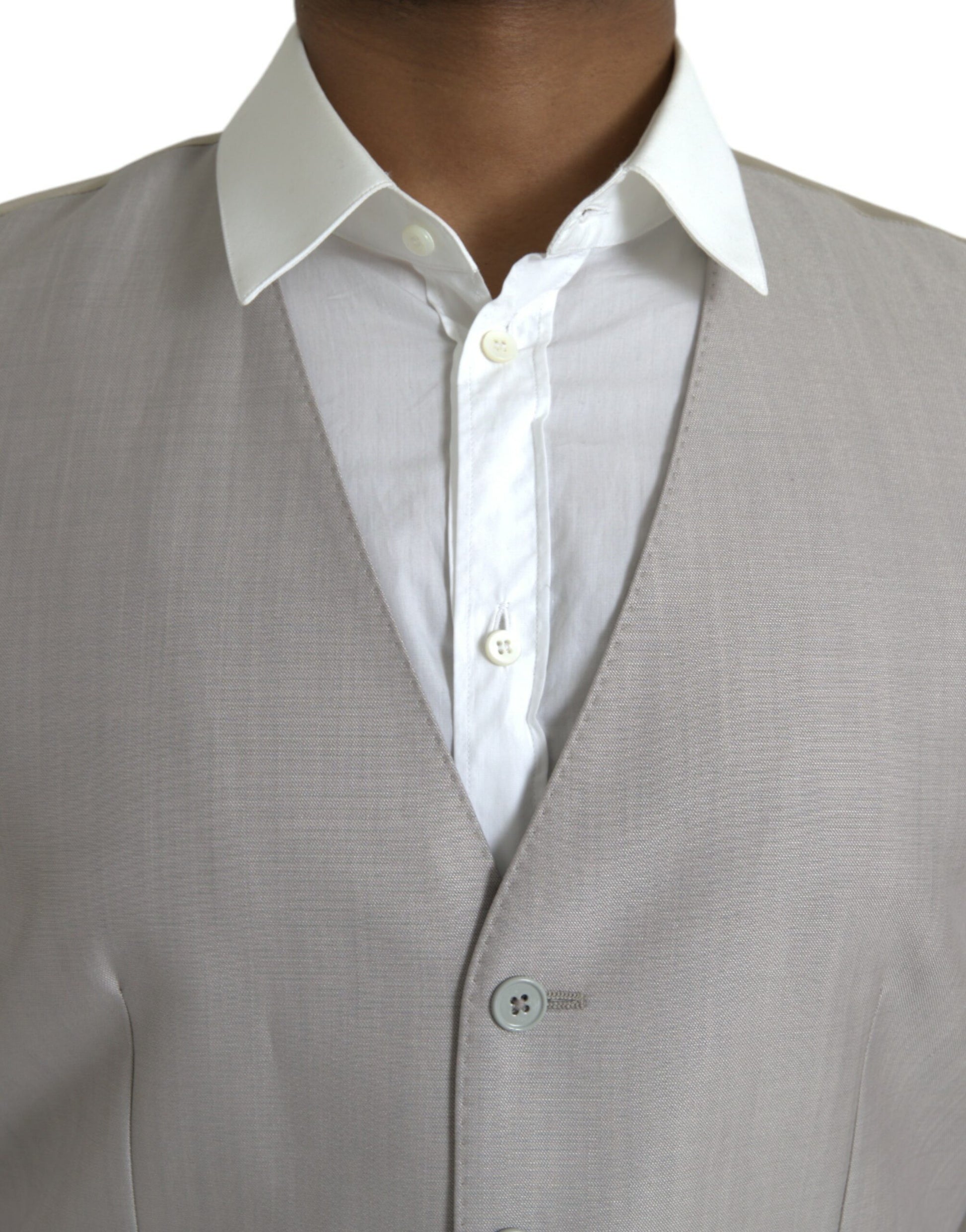 Gilet de costume Dolce & Gabbana en laine gris clair