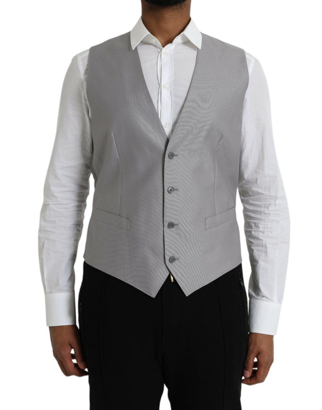 Gilet de costume Dolce & Gabbana en laine gris clair