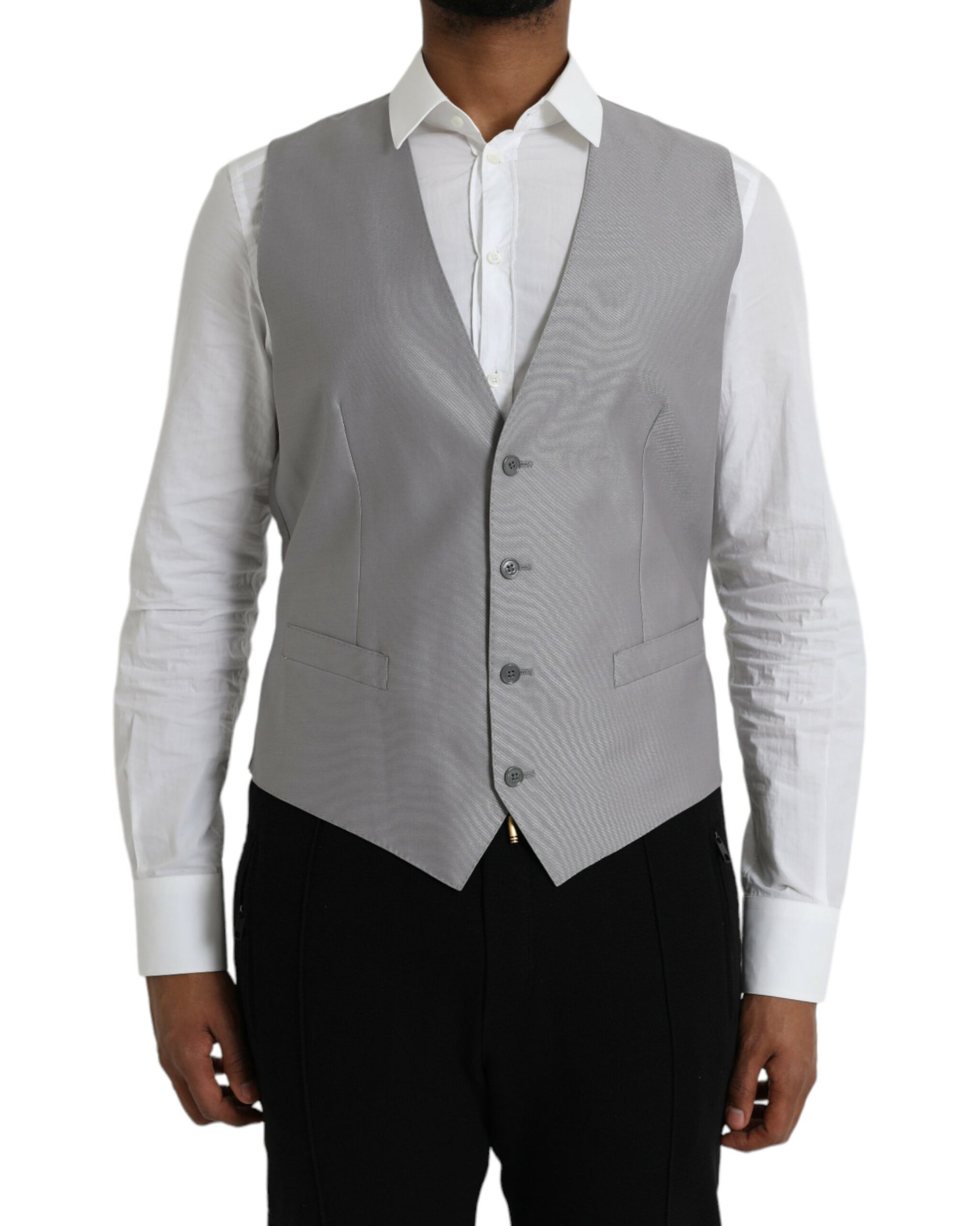Gilet de costume Dolce & Gabbana en laine gris clair