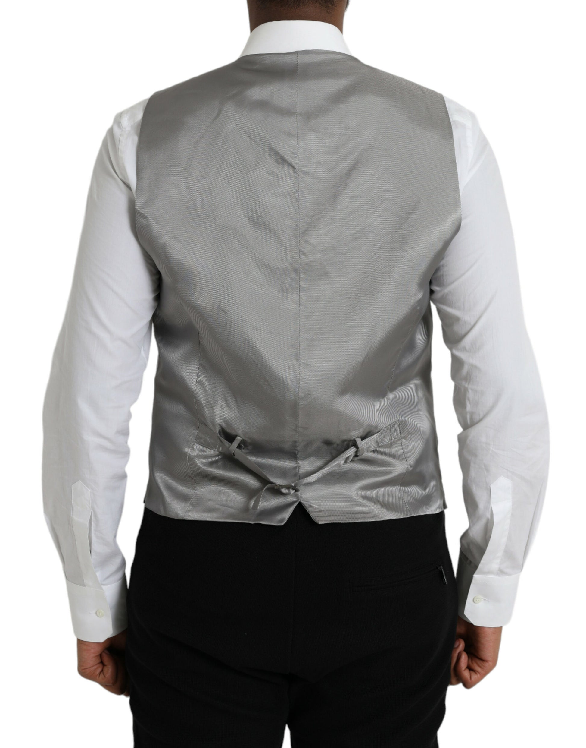 Gilet de costume Dolce & Gabbana en laine gris clair