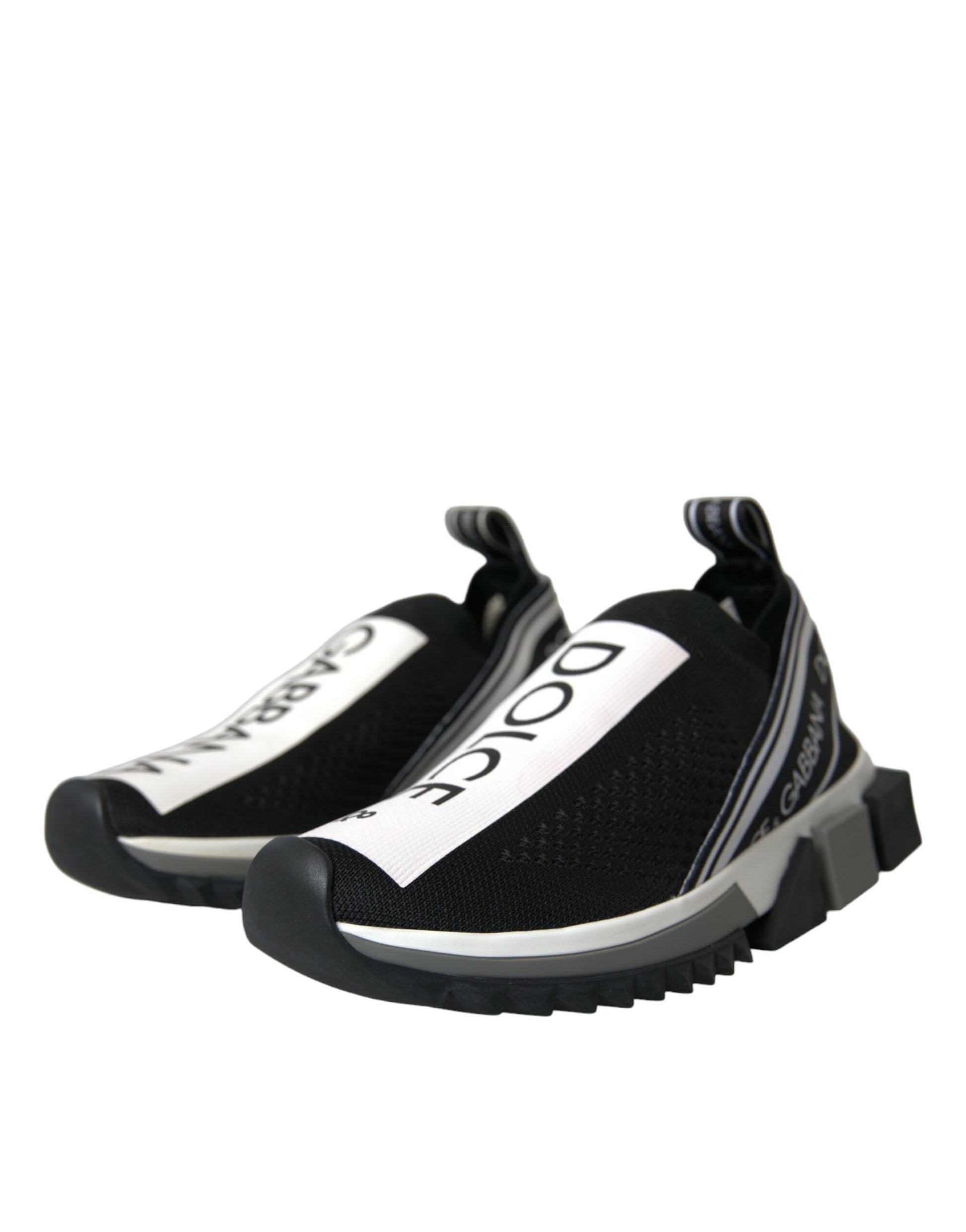 Chaussures Baskets Dolce & Gabbana Sorrento Noir Blanc à Enfiler