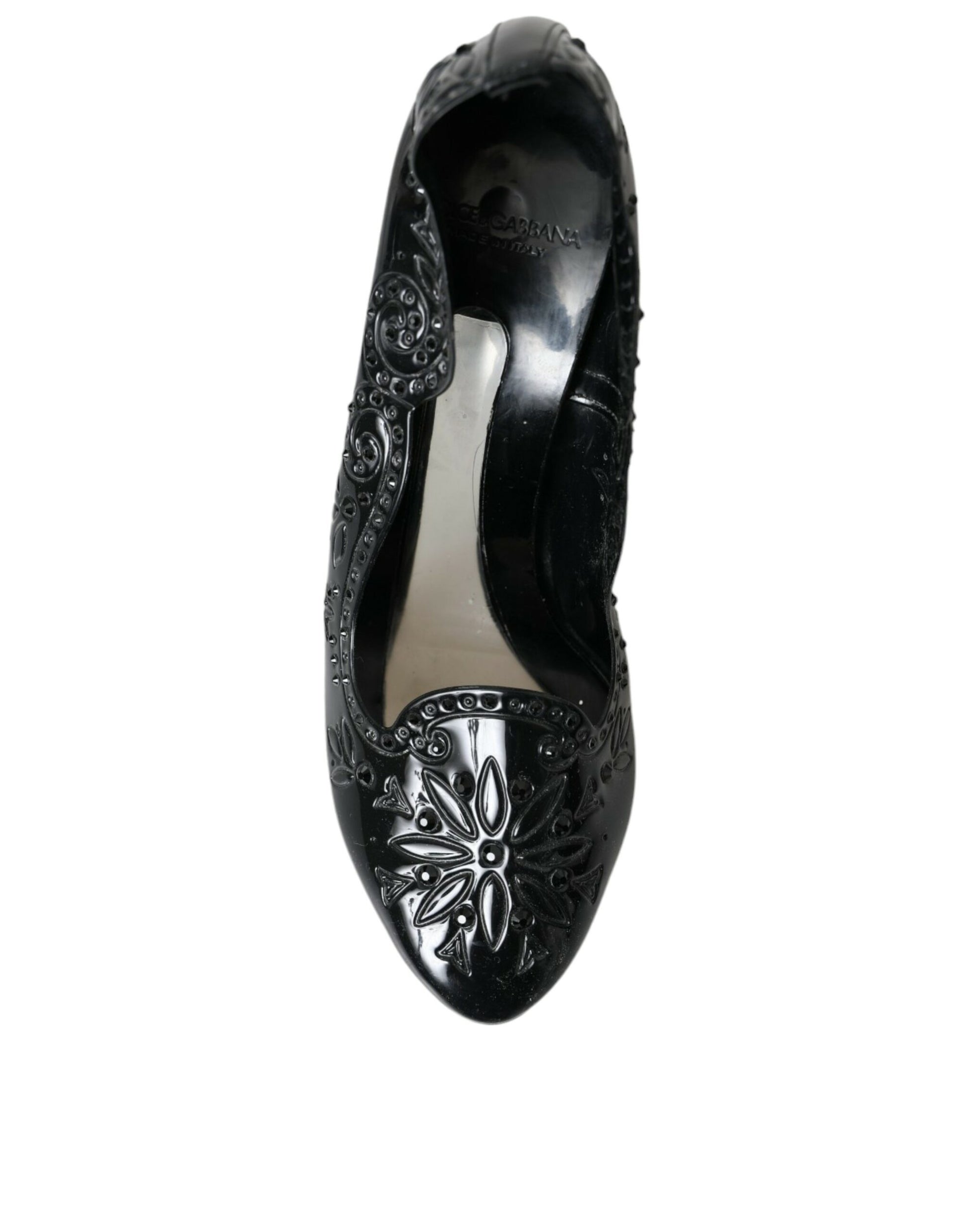 Chaussures à talons Dolce & Gabbana Cendrillon en cristal noir
