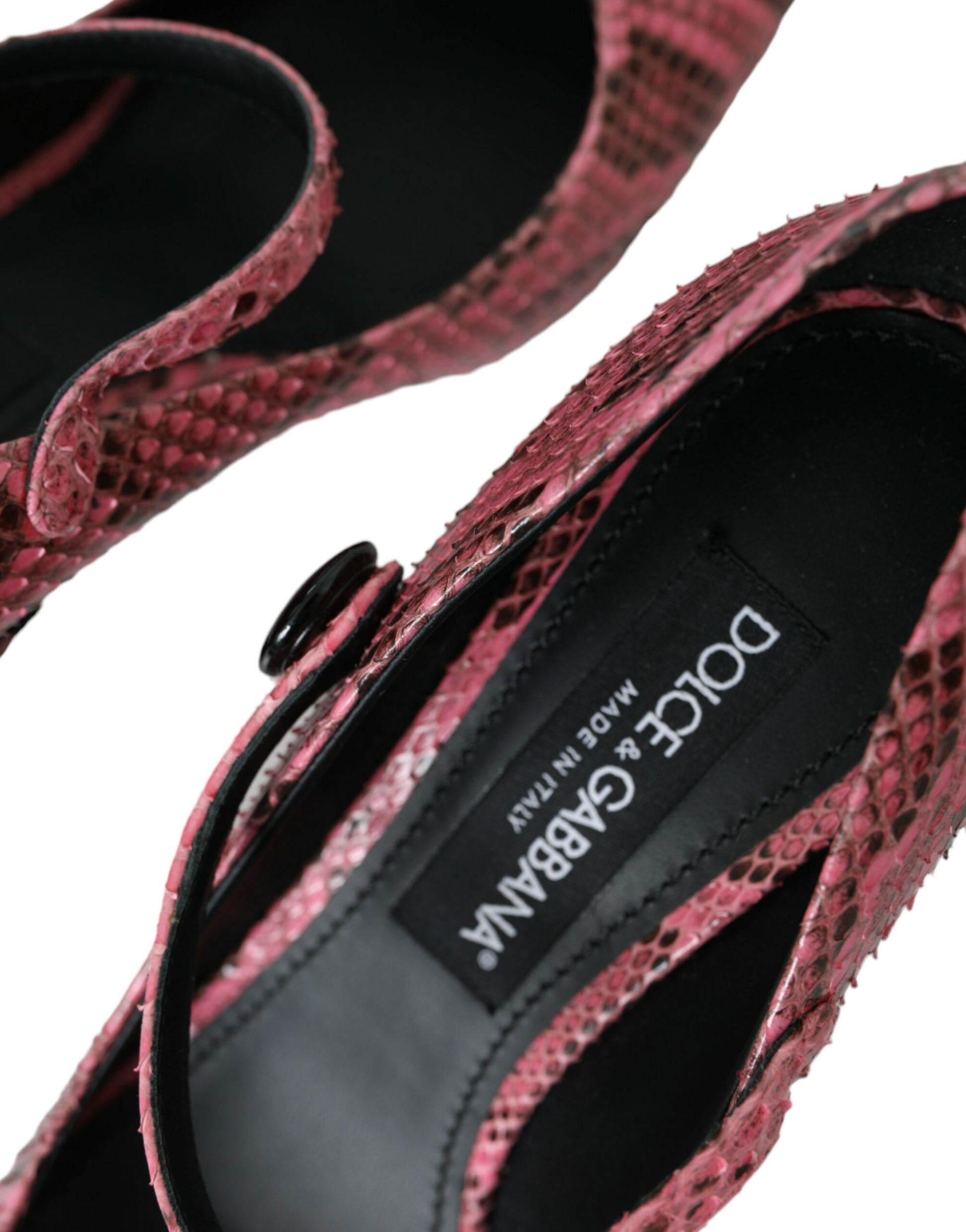 Chaussures à talons Mary Jane Dolce & Gabbana en cuir de python rose