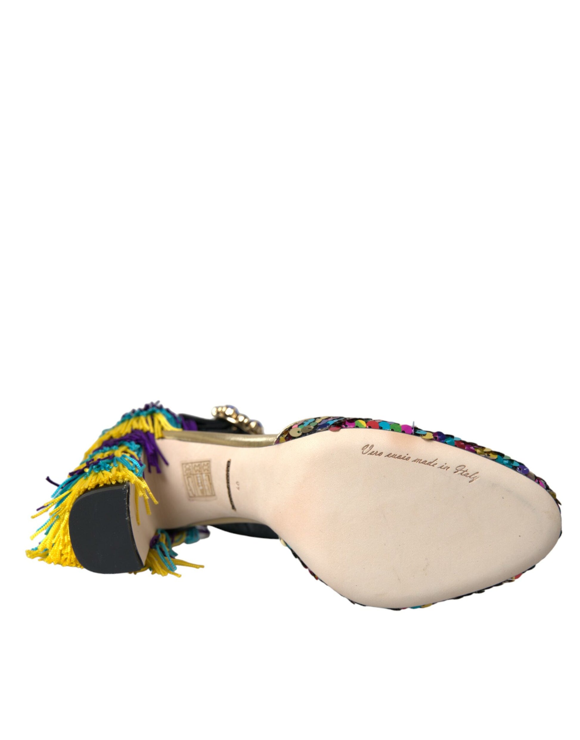 Chaussures Mary Jane à Paillettes Multicolores et Cristaux Dolce & Gabbana