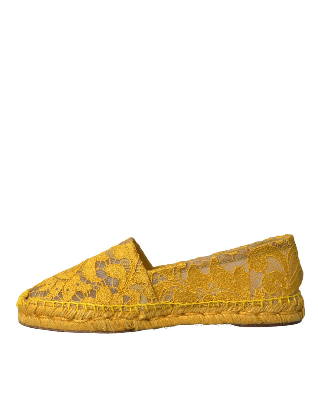 Mocassins espadrilles plats en dentelle Taormina jaune Dolce & Gabbana
