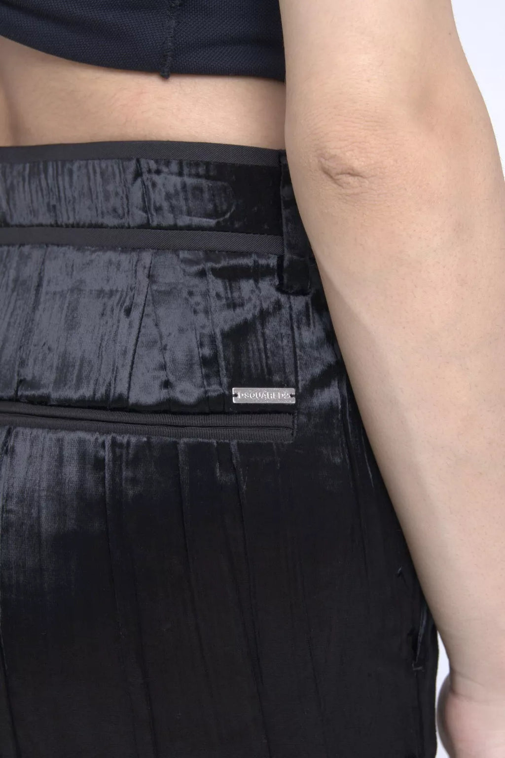 Pantalon Dsquared² noir en viscose taille haute super évasé