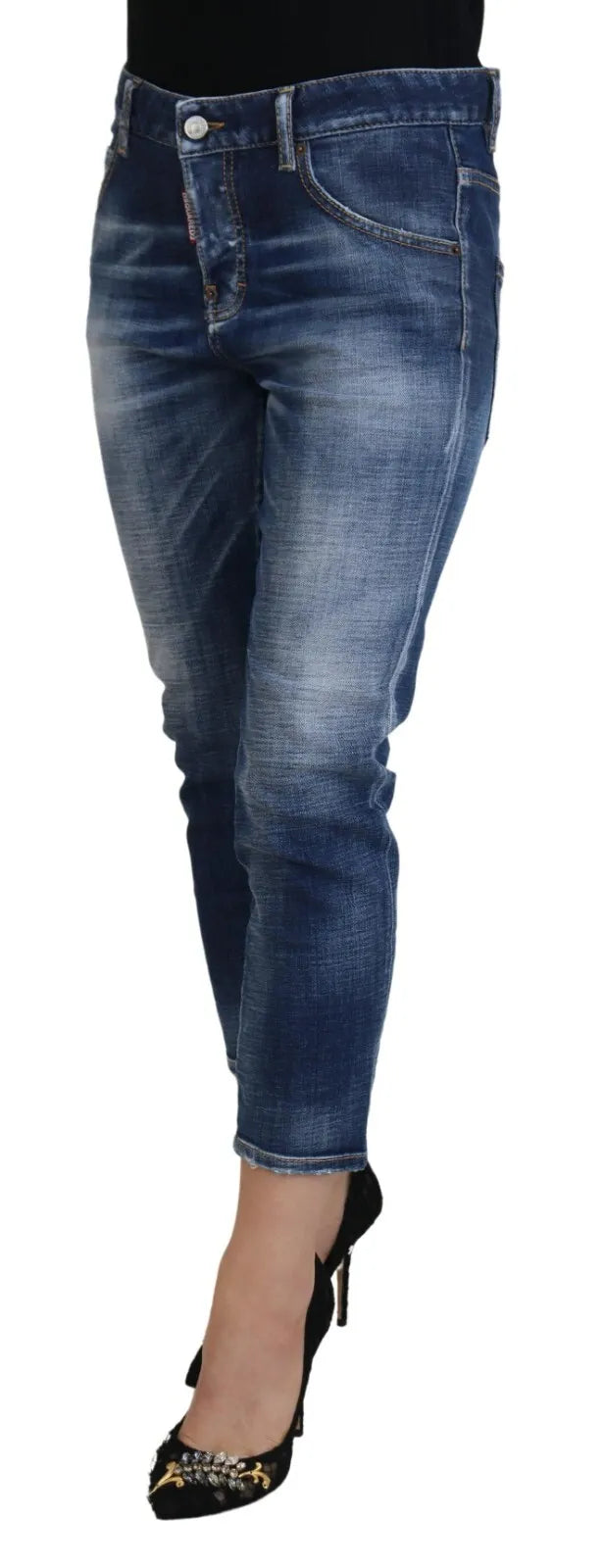 Dsquared² Jean en jean court en coton bleu taille mi-haute Cool Girl