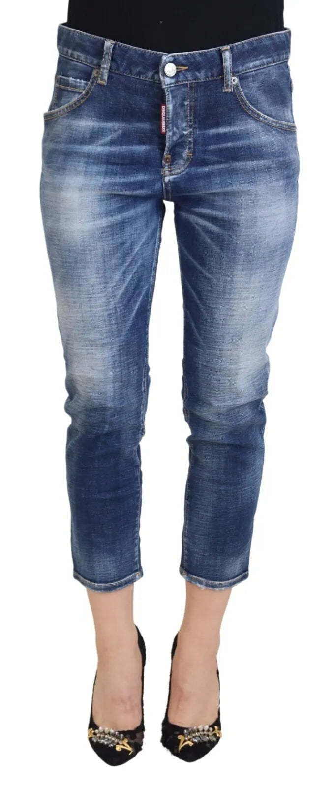 Dsquared² Jean en jean court en coton bleu taille mi-haute Cool Girl