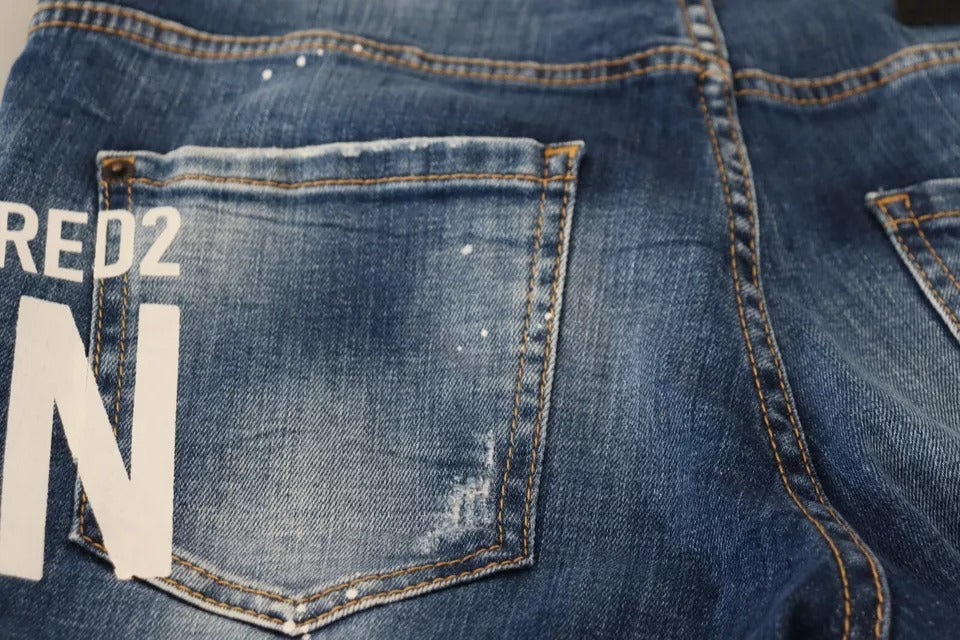 Jean Dsquared² en denim Cool Girl court taille basse Blue Icon