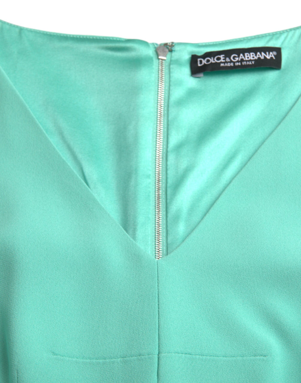 Robe Midi Moulante Sans Manches en Viscose Verte Dolce & Gabbana