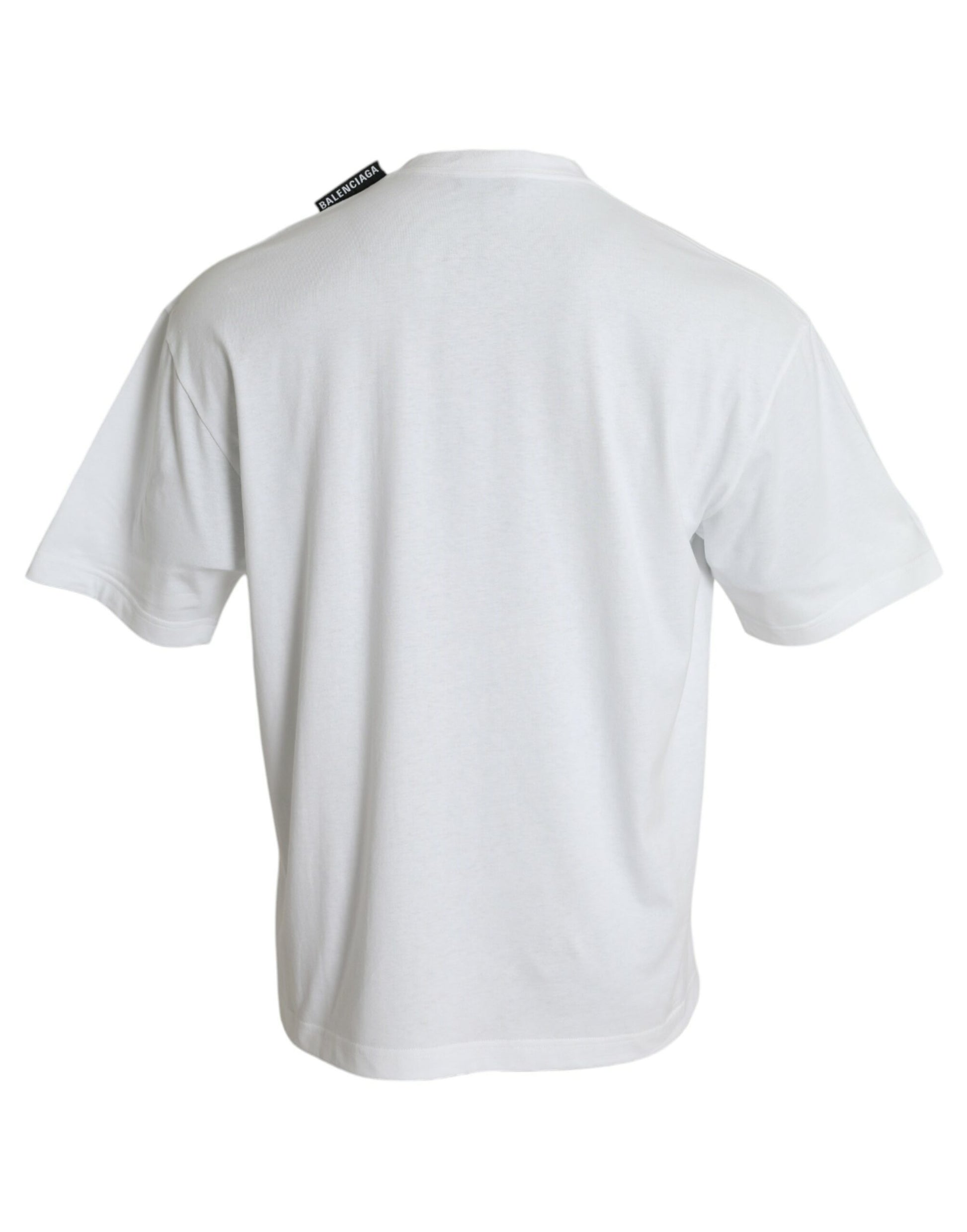 T-shirt Balenciaga en jersey de coton écru à col rond