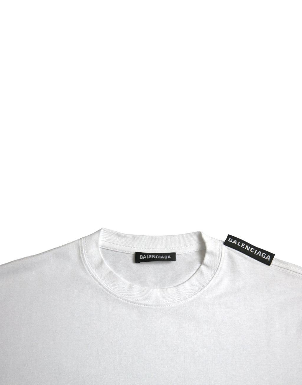 T-shirt Balenciaga en jersey de coton écru à col rond