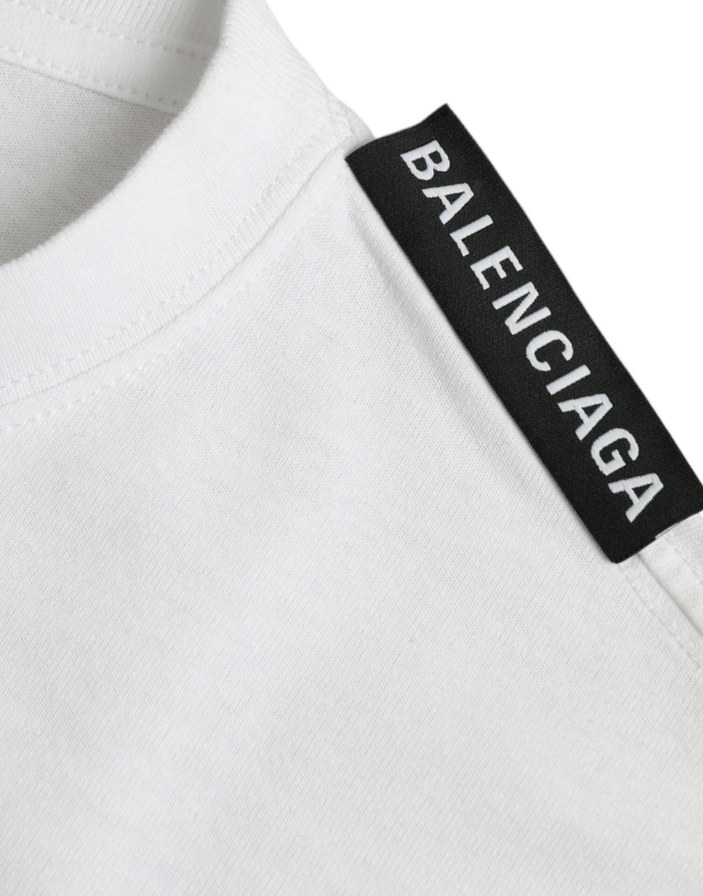 T-shirt Balenciaga en jersey de coton écru à col rond