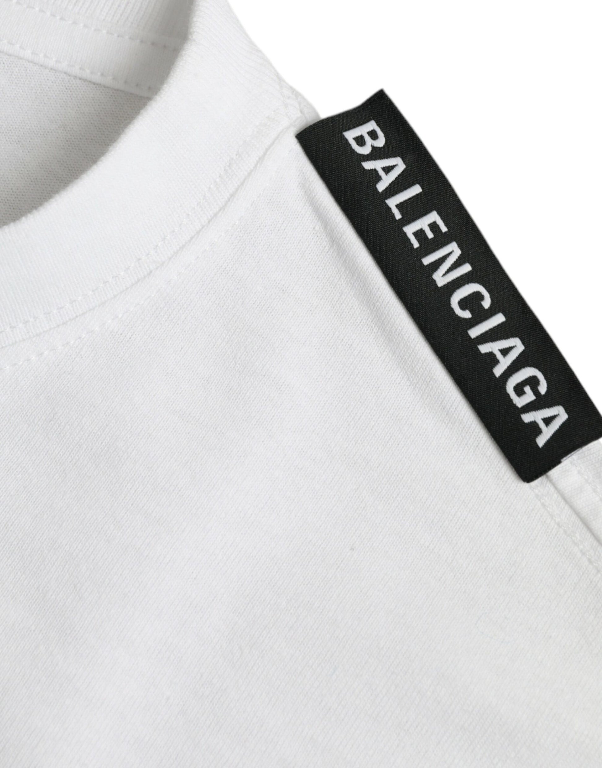 T-shirt Balenciaga en jersey de coton écru à col rond