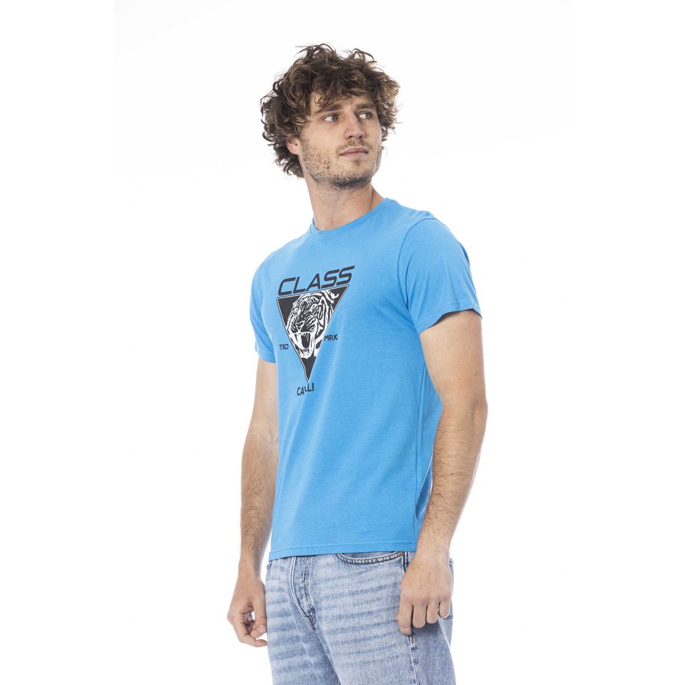 T-shirt Homme Coton Bleu Clair Cavalli Class