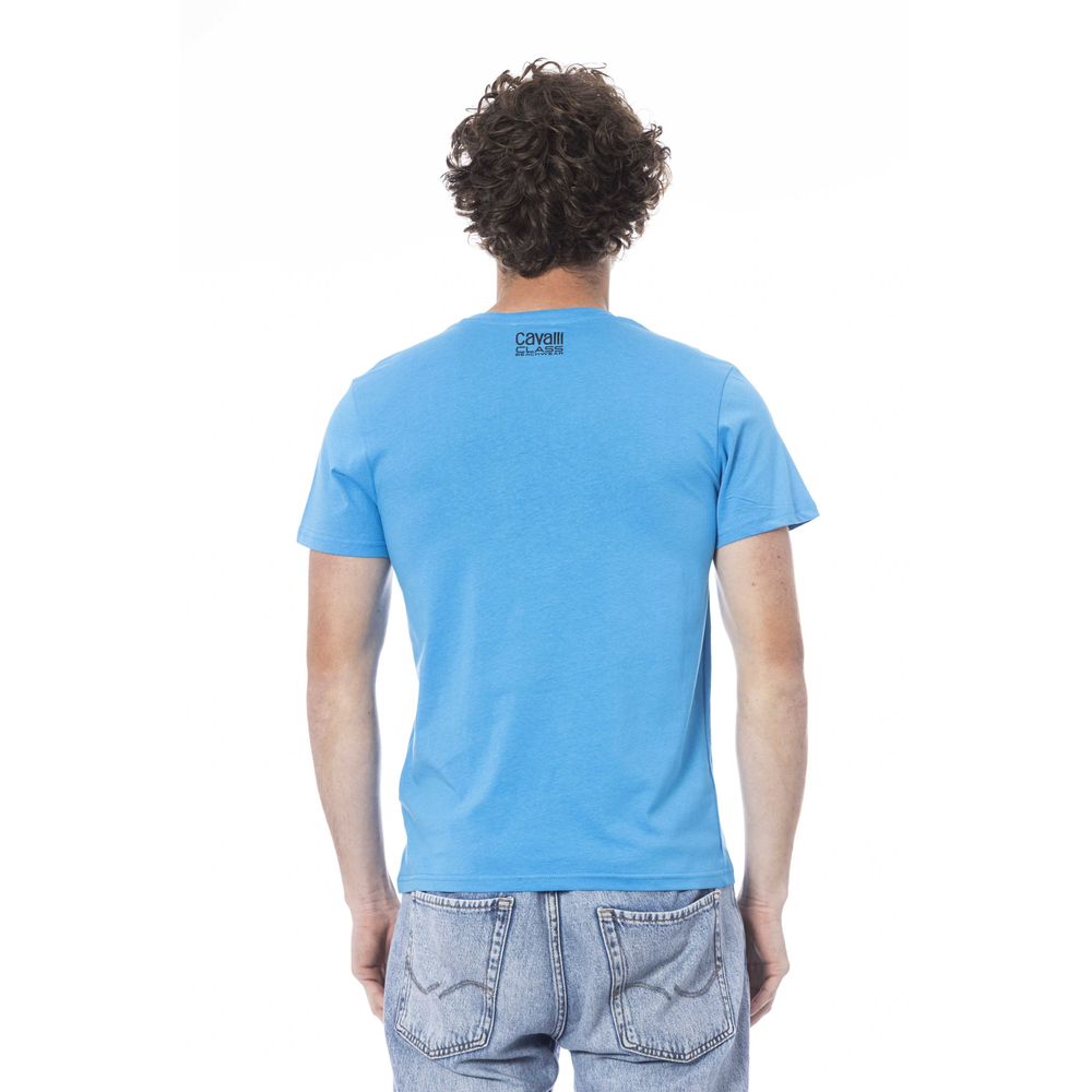 T-shirt Homme Coton Bleu Clair Cavalli Class