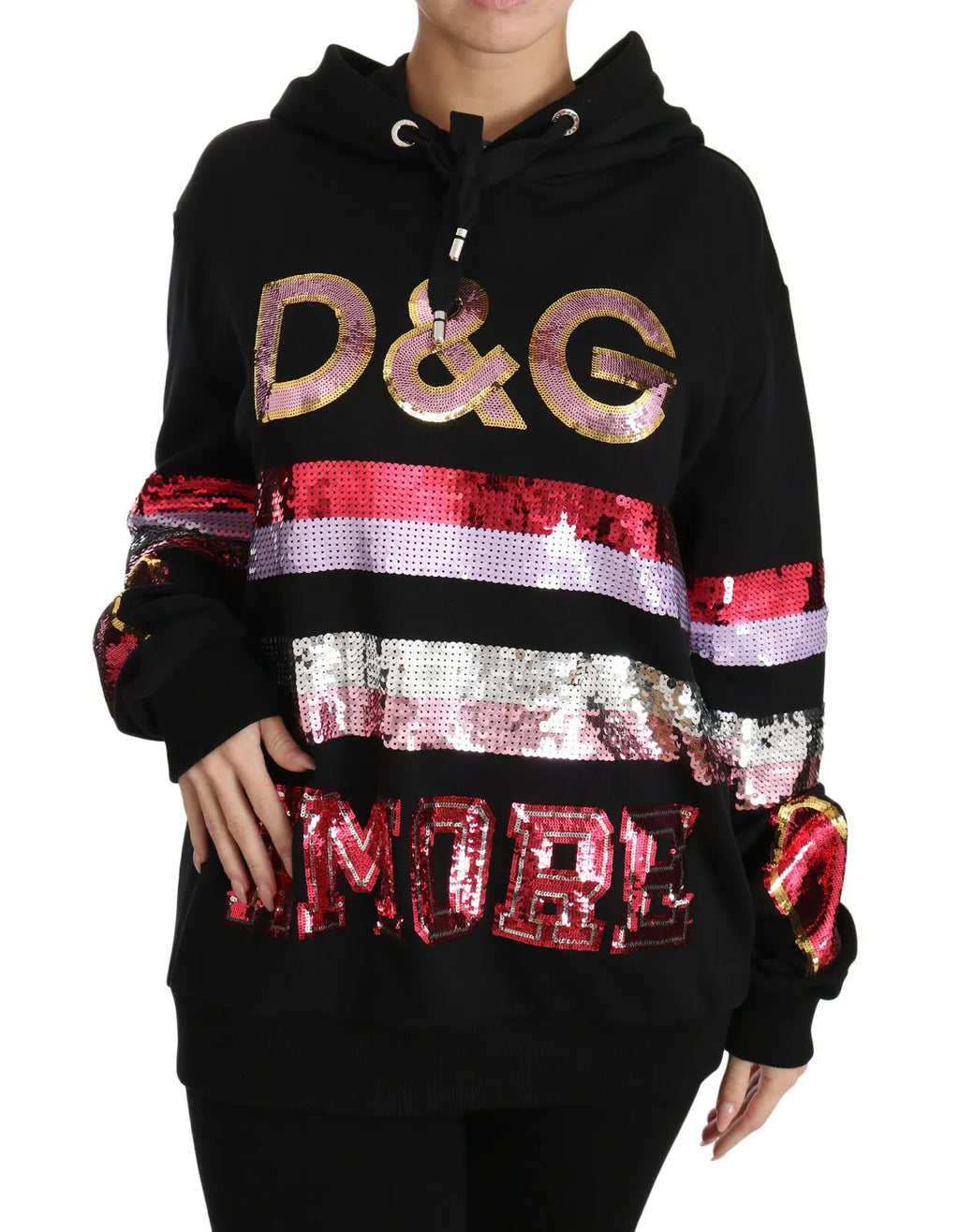 Pull à capuche à paillettes DG Dolce & Gabbana