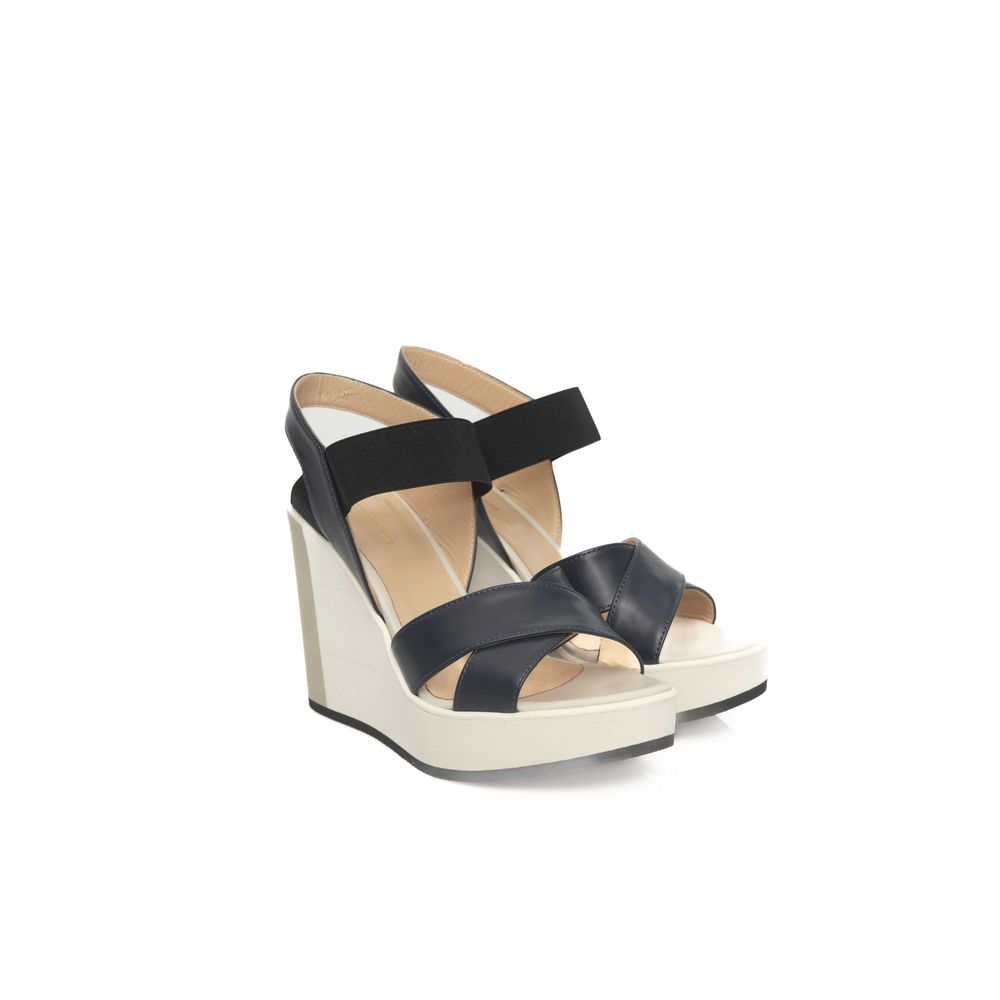 Sandale femme Cerruti 1881 en cuir de veau bleu