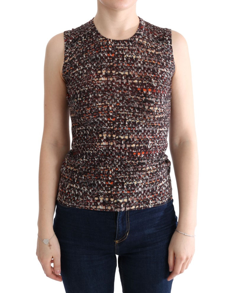 Haut en maille à imprimé multicolore en laine Dolce & Gabbana