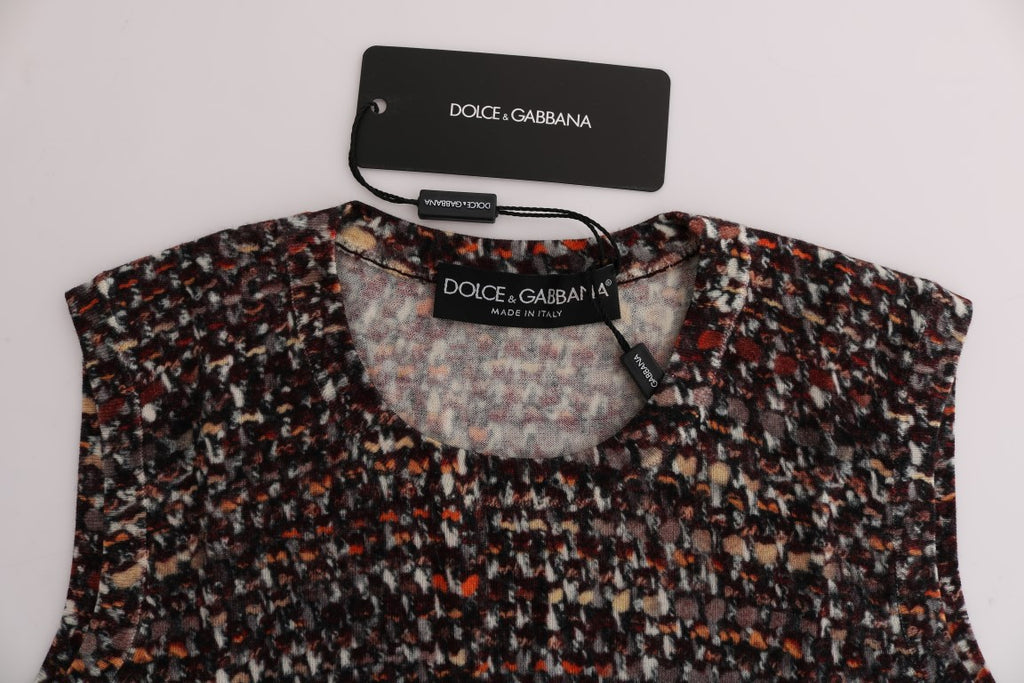 Haut en maille à imprimé multicolore en laine Dolce & Gabbana
