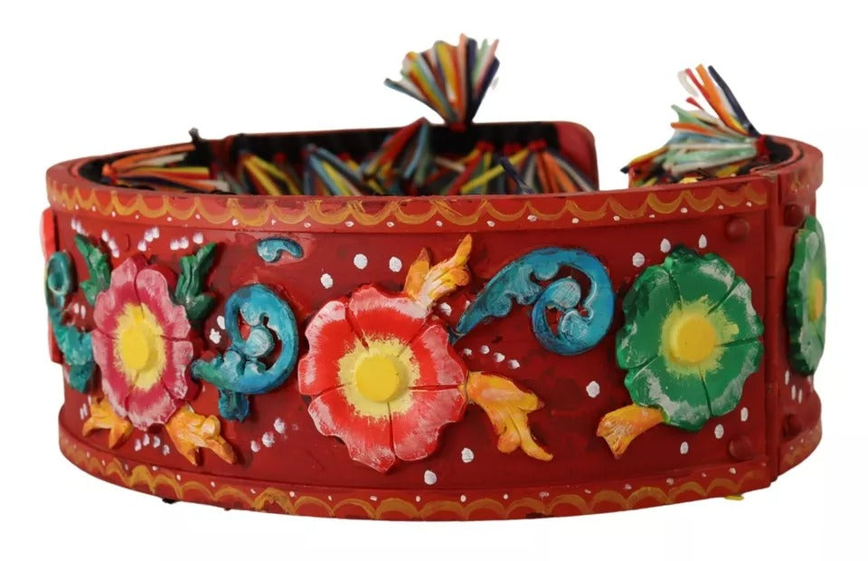 Ceinture large Dolce & Gabbana multicolore à motif floral Carretto