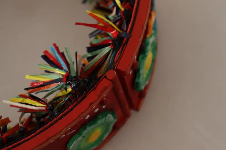 Ceinture large Dolce & Gabbana multicolore à motif floral Carretto