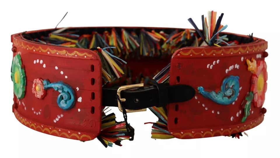 Ceinture large Dolce & Gabbana multicolore à motif floral Carretto