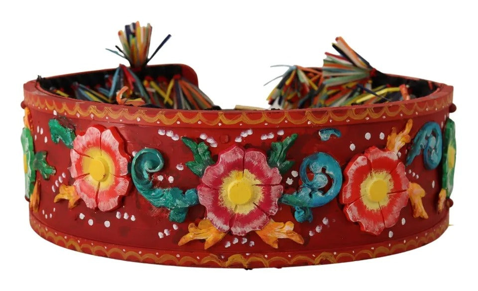Ceinture large Dolce & Gabbana multicolore à motif floral Carretto