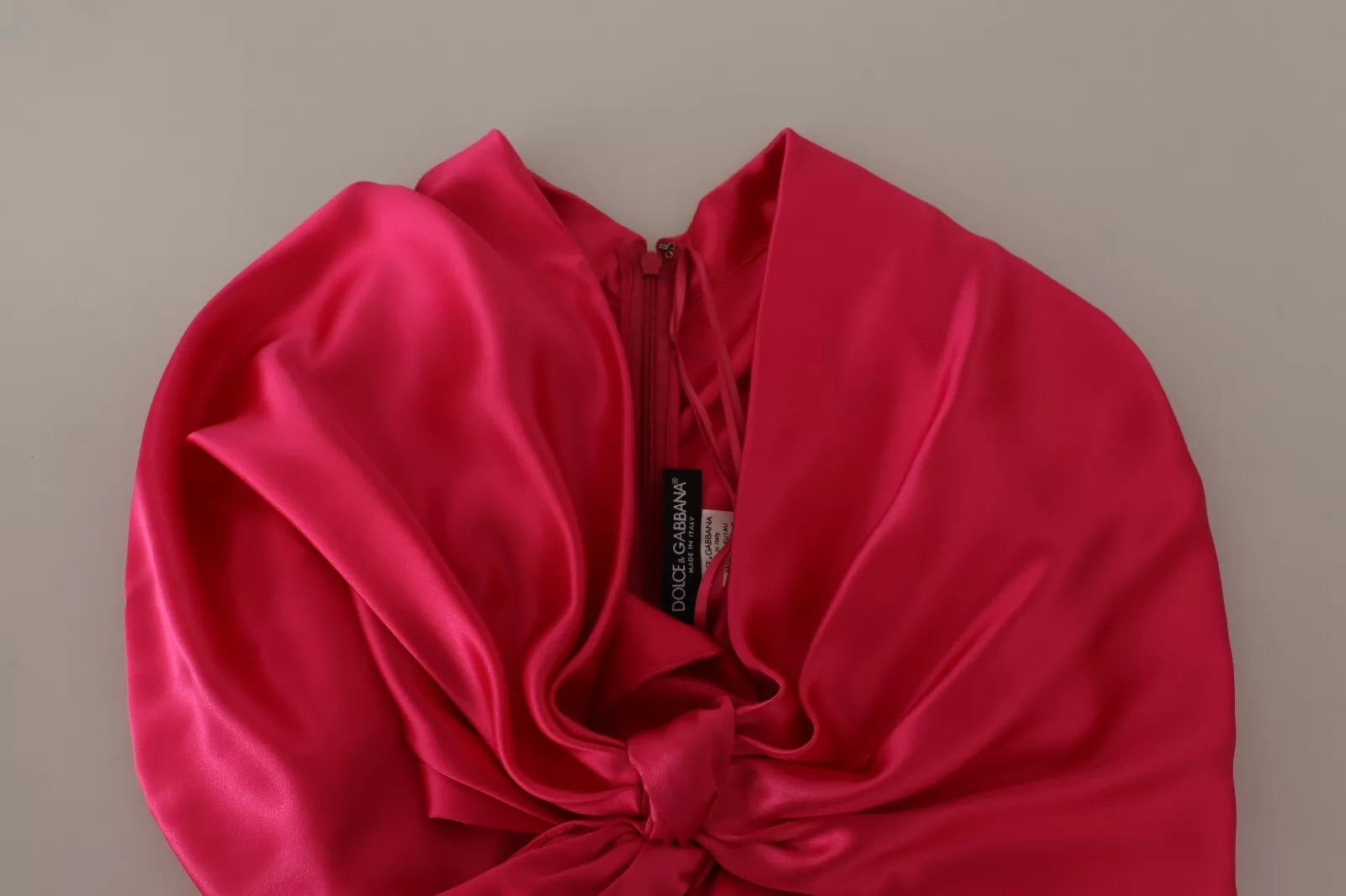 Robe midi asymétrique ajustée en soie rose Dolce & Gabbana