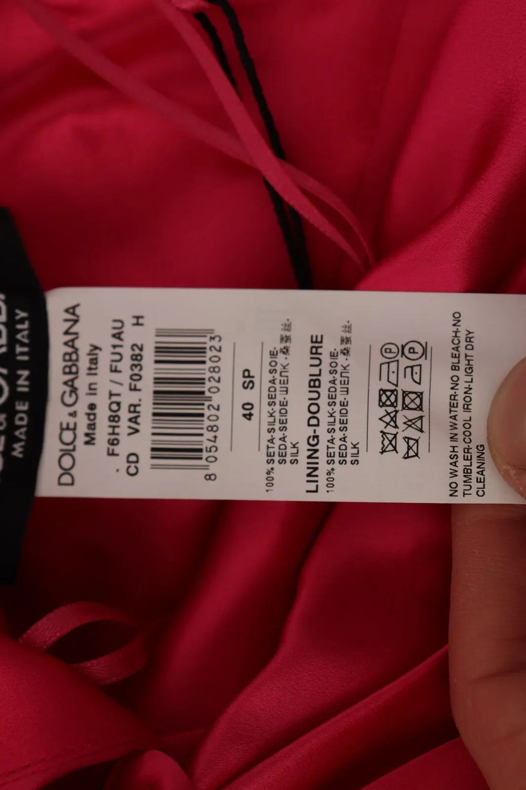 Robe midi asymétrique ajustée en soie rose Dolce & Gabbana