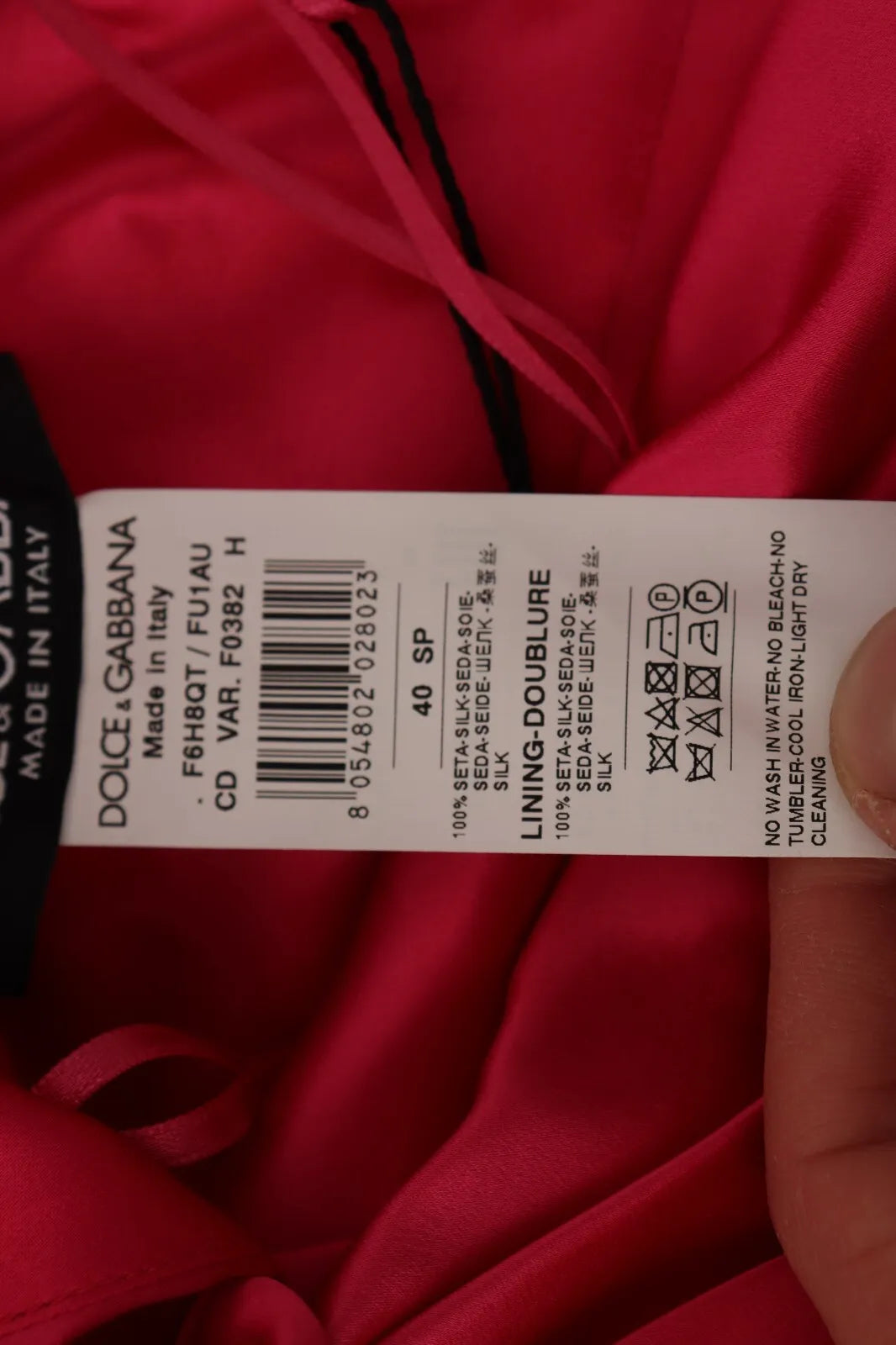 Robe midi asymétrique ajustée en soie rose Dolce & Gabbana