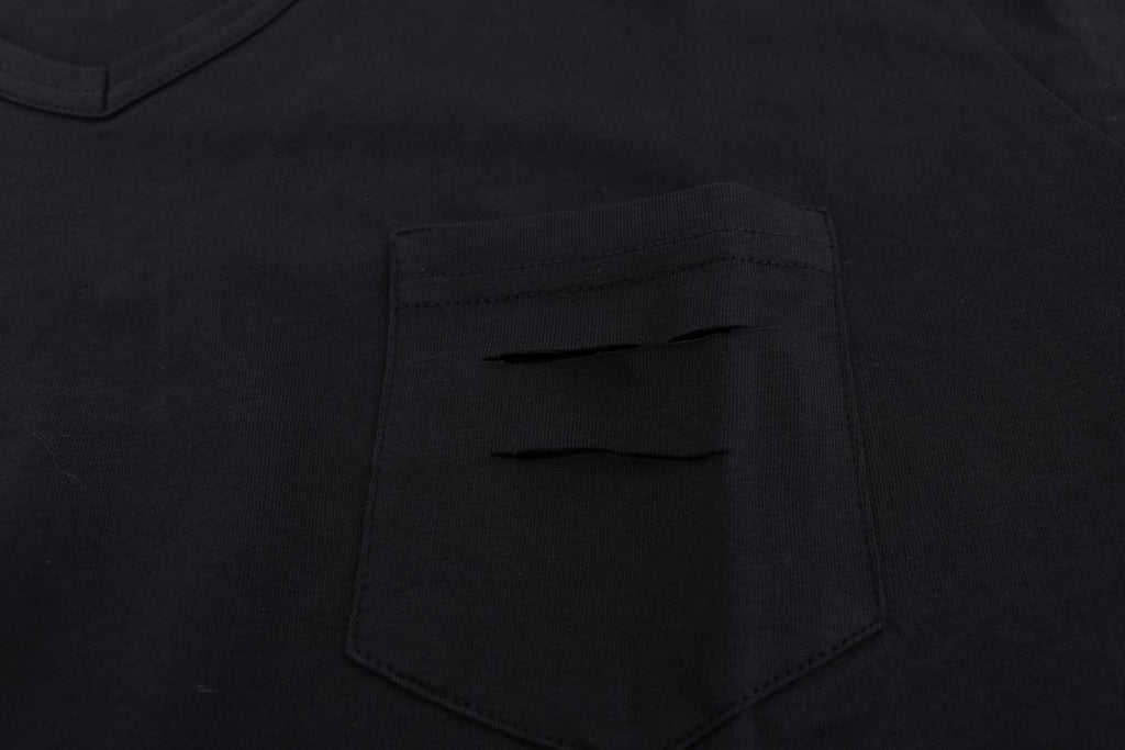 T-shirt à col en V en coton bleu Daniele Alessandrini