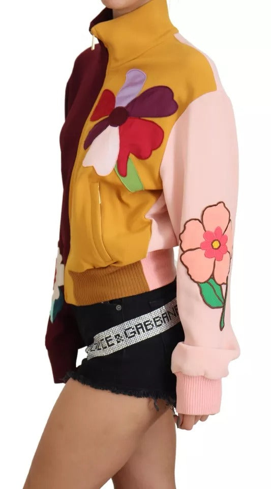 Cardigan Dolce & Gabbana en viscose à motif floral multicolore et fermeture éclair intégrale