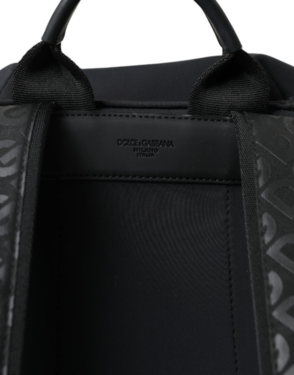 Sac à dos d'école Dolce & Gabbana noir en néoprène et nylon avec logo DG