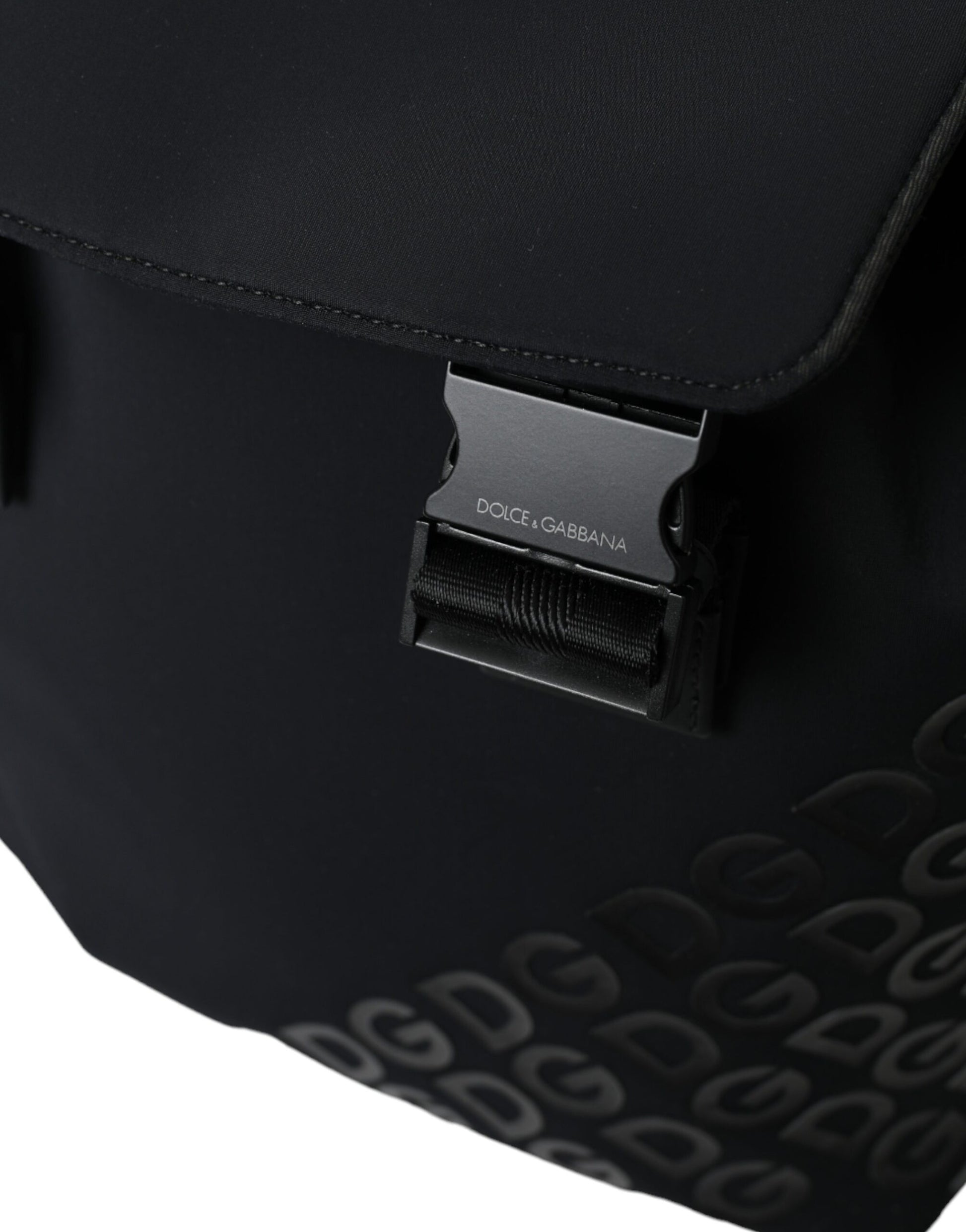 Sac à dos d'école Dolce & Gabbana noir en néoprène et nylon avec logo DG