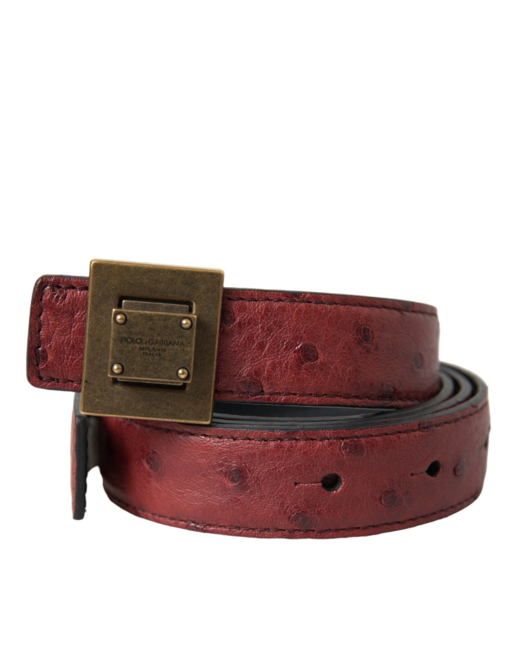 Ceinture Dolce & Gabbana en cuir marron avec boucle carrée en métal
