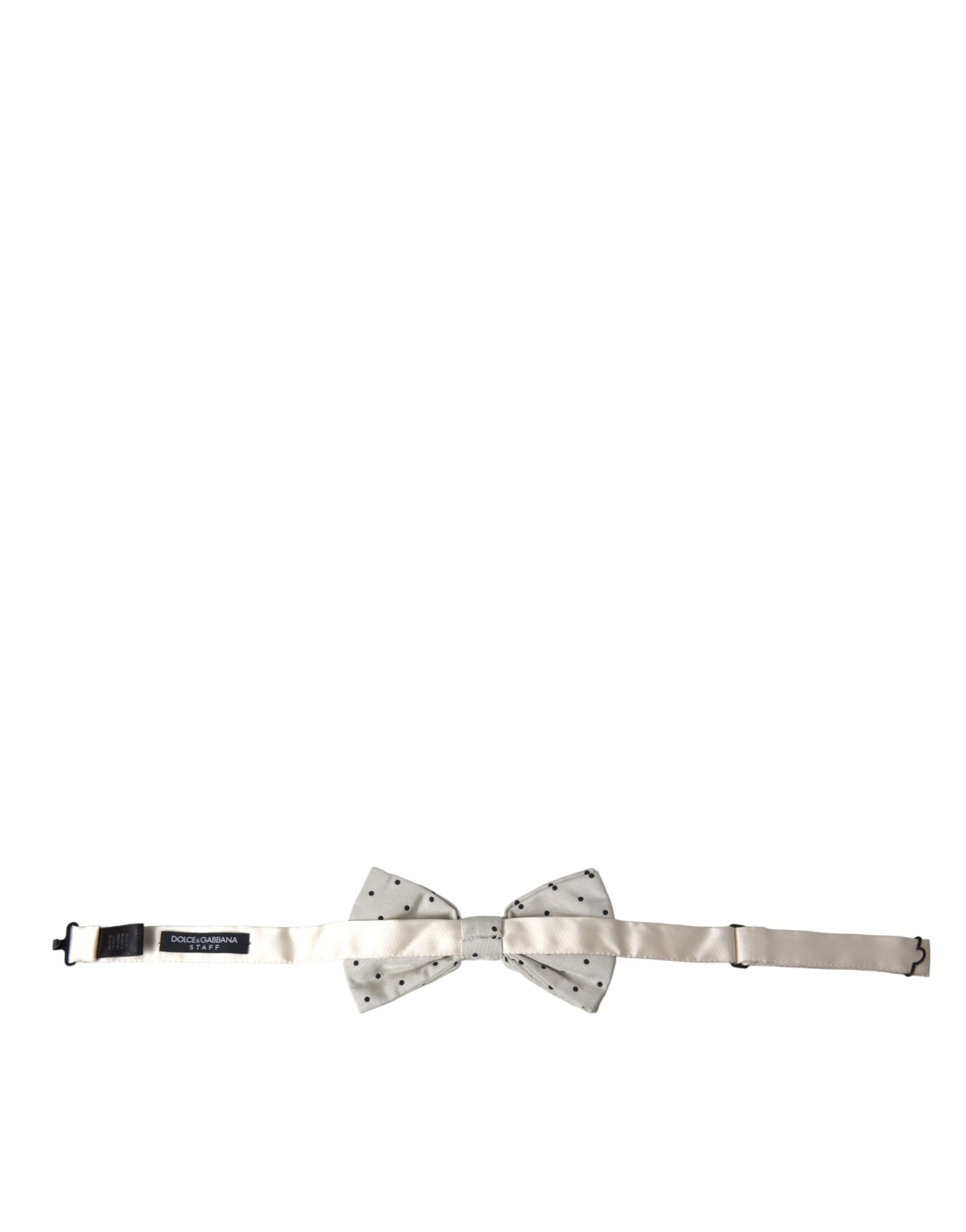 Nœud Papillon Dolce & Gabbana Homme en Polyester Blanc à Pois Noirs