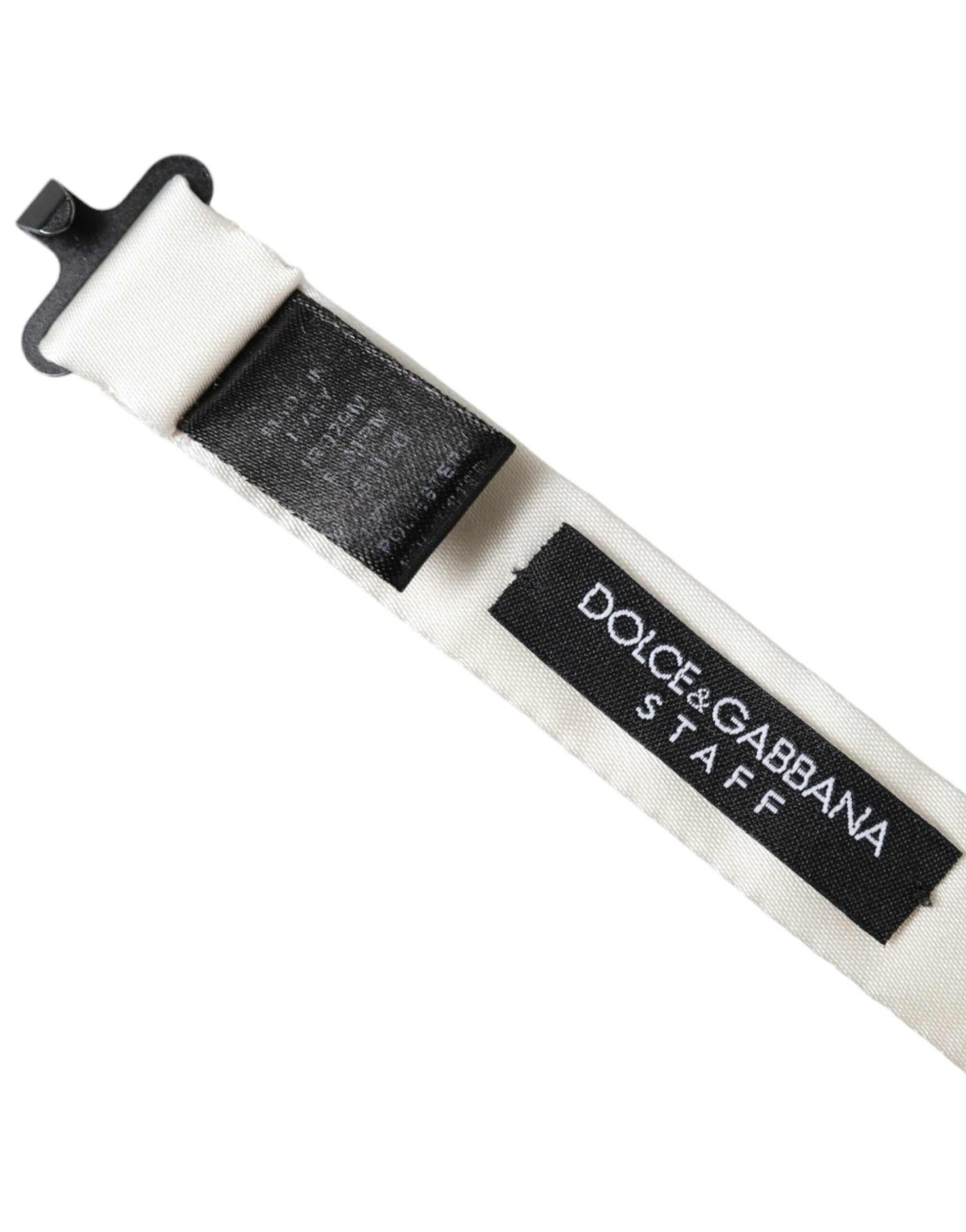 Nœud Papillon Dolce & Gabbana Homme en Polyester Blanc à Pois Noirs