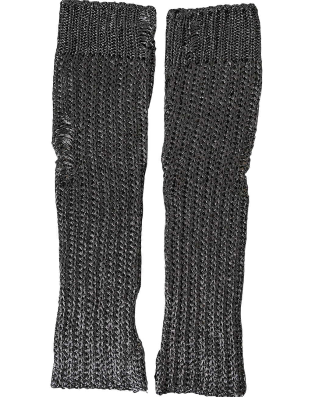 Gants sans doigts tricotés en viscose gris Dolce & Gabbana