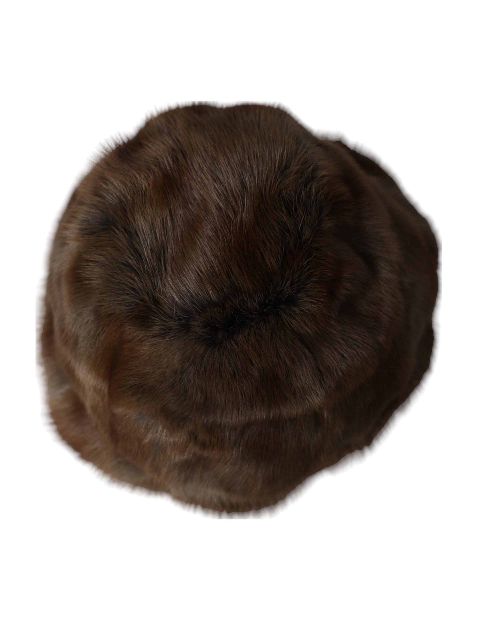 Bonnet en cachemire marron avec fourrure de martre pour femme Dolce & Gabbana