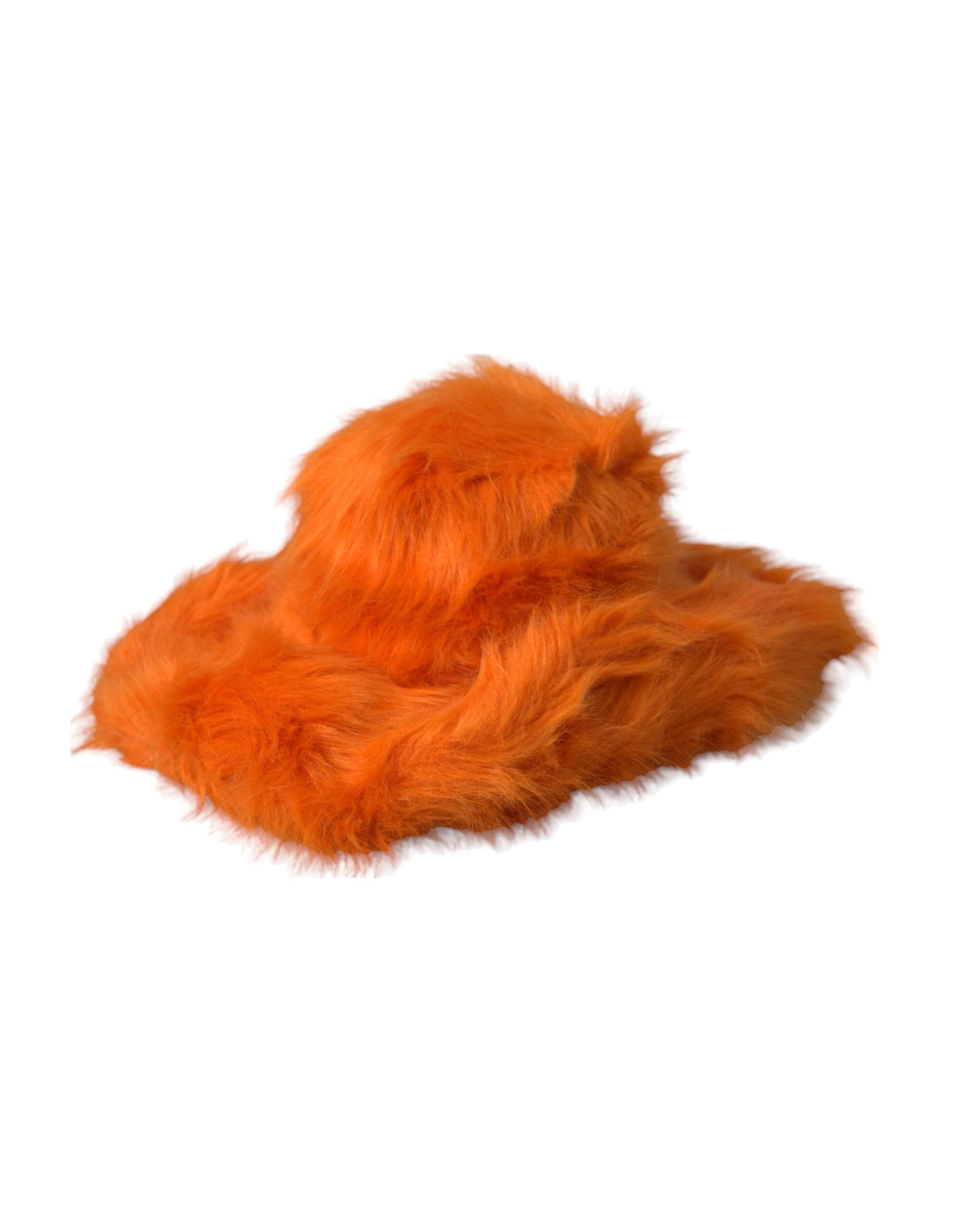 Chapeau Fedora en fausse fourrure polyester orange Dolce & Gabbana