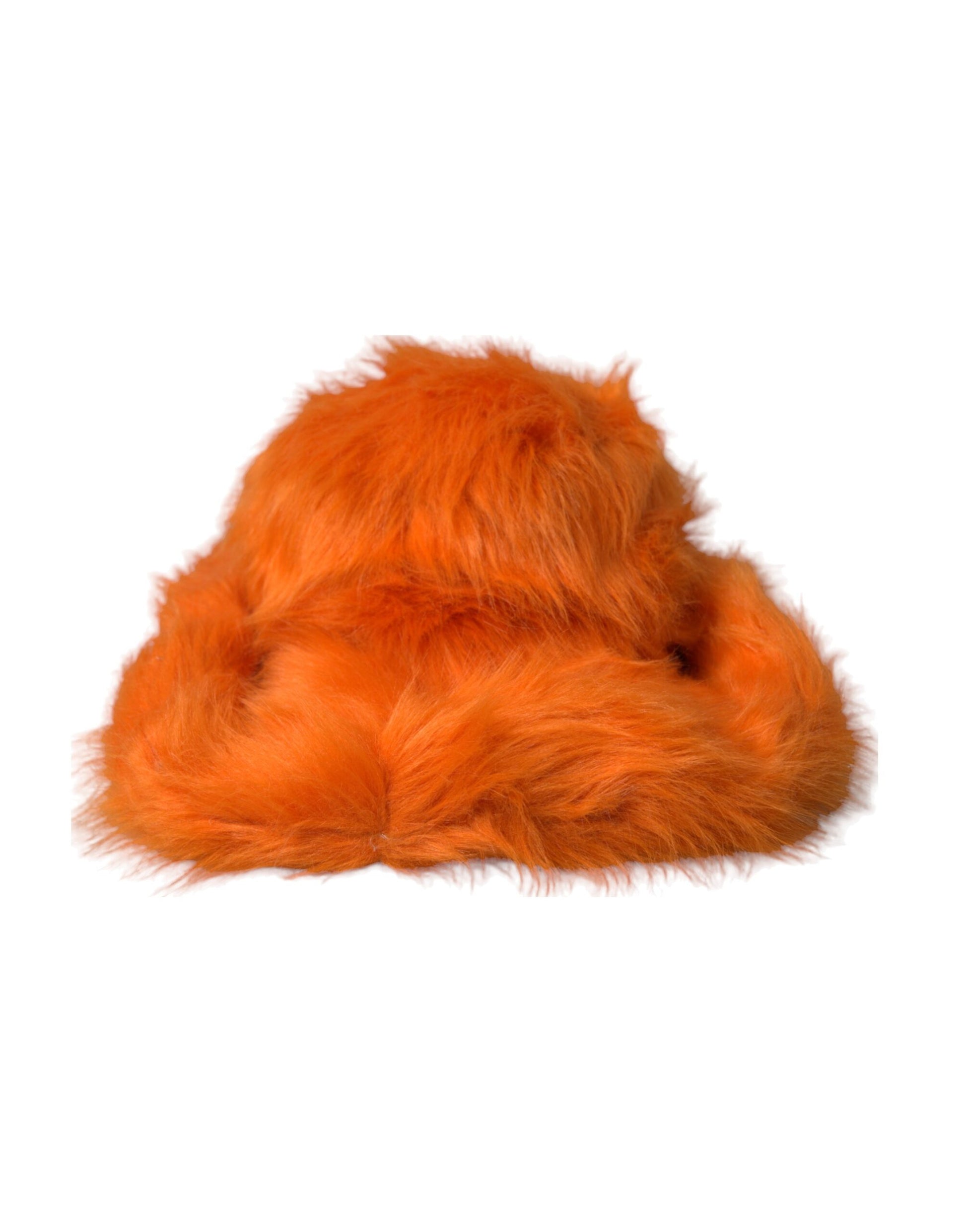 Chapeau Fedora en fausse fourrure polyester orange Dolce & Gabbana