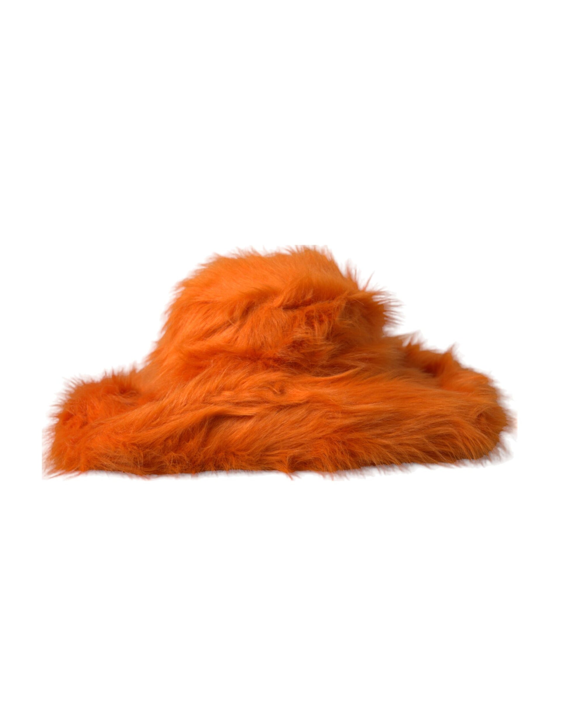 Chapeau Fedora en fausse fourrure polyester orange Dolce & Gabbana