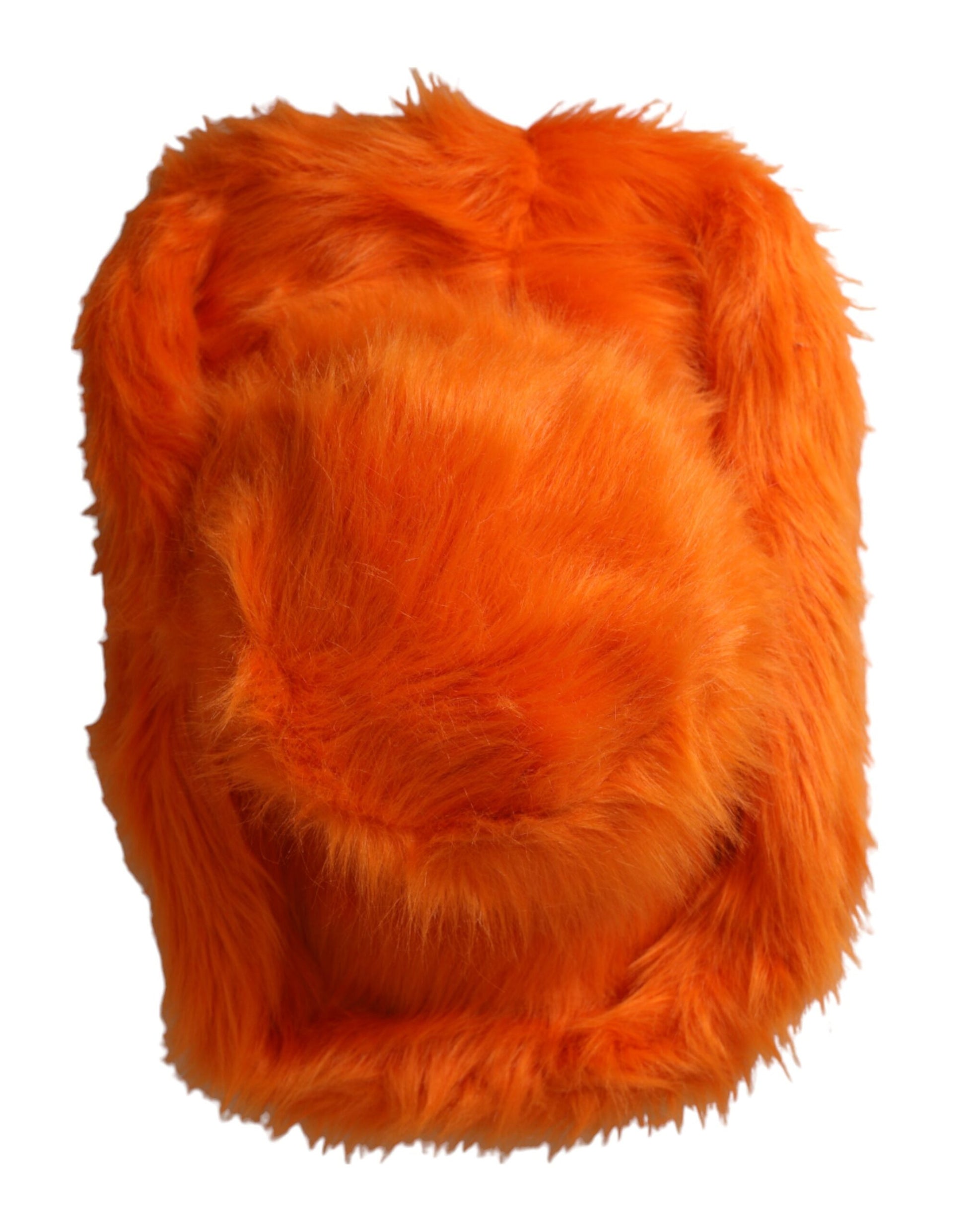 Chapeau Fedora en fausse fourrure polyester orange Dolce & Gabbana