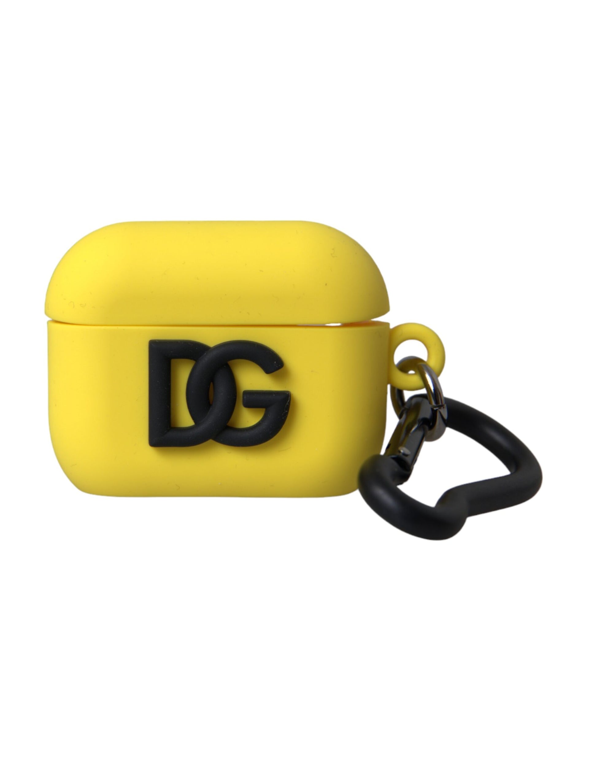 Étui AirPods Dolce & Gabbana en silicone jaune gaufré logo