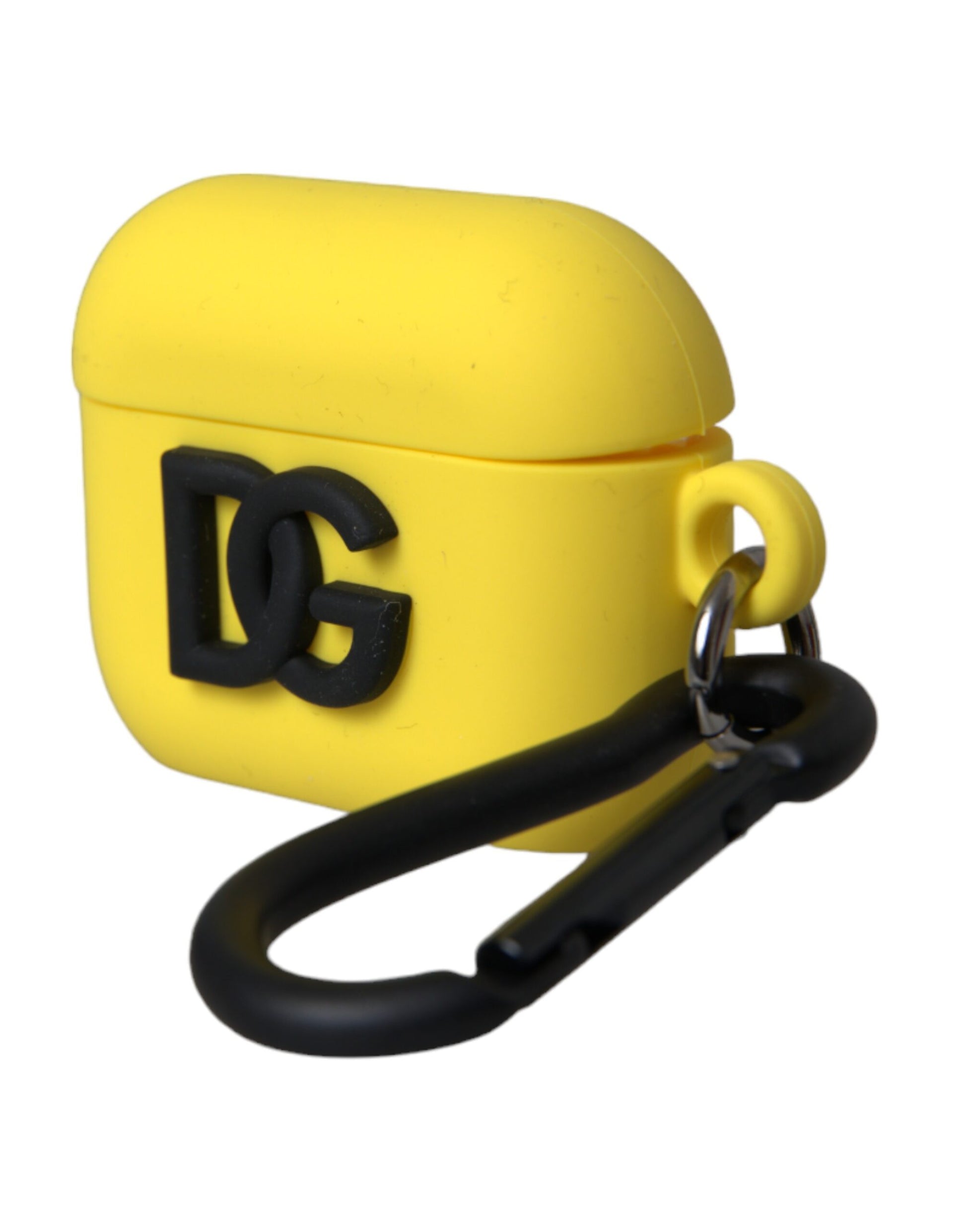 Étui AirPods Dolce & Gabbana en silicone jaune gaufré logo