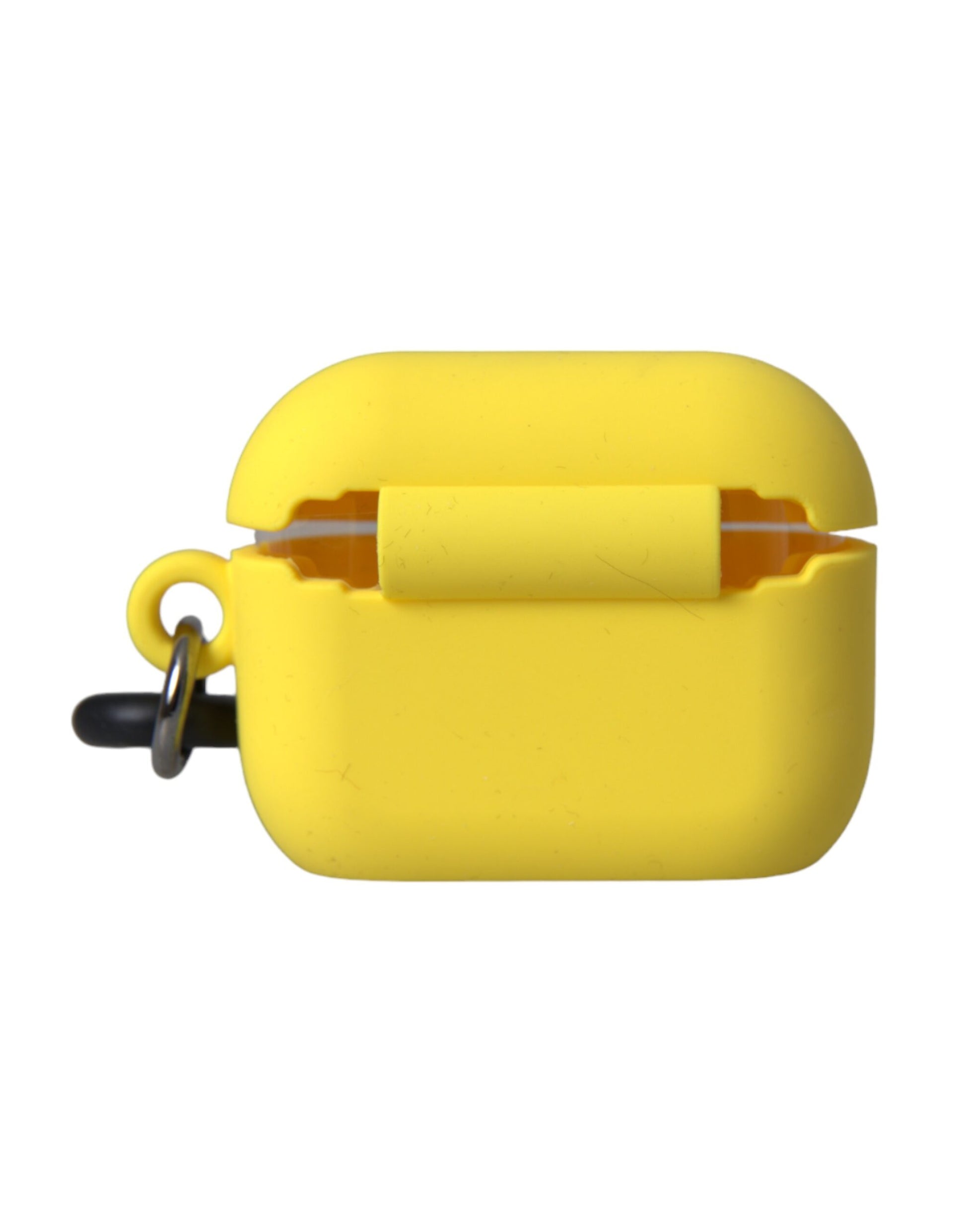 Étui AirPods Dolce & Gabbana en silicone jaune gaufré logo