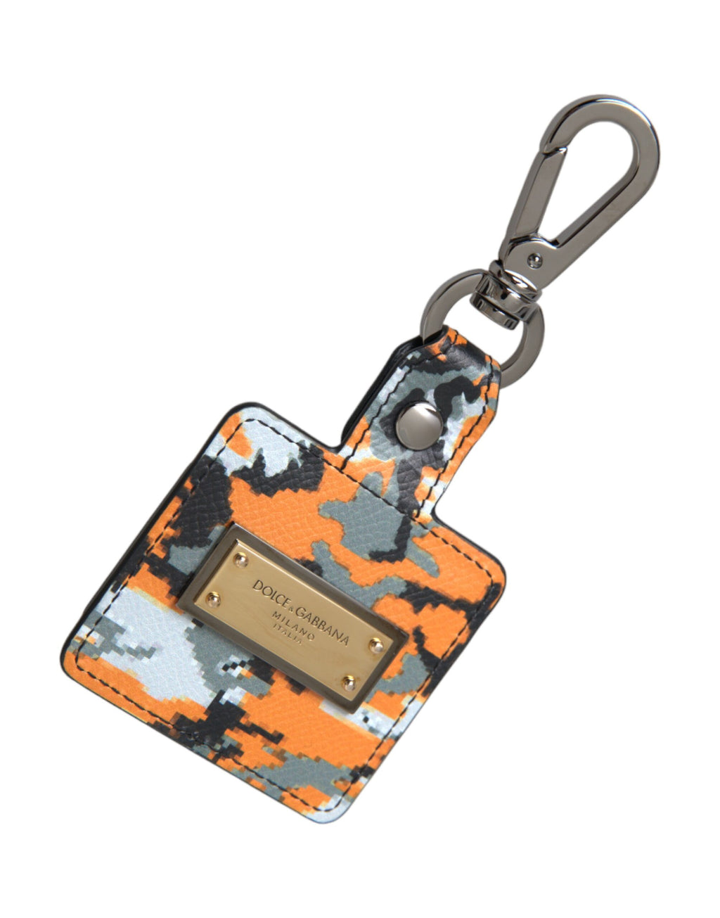 Étui AirPods Dolce & Gabbana en Cuir Imprimé Camouflage Multicolore avec Logo Métal